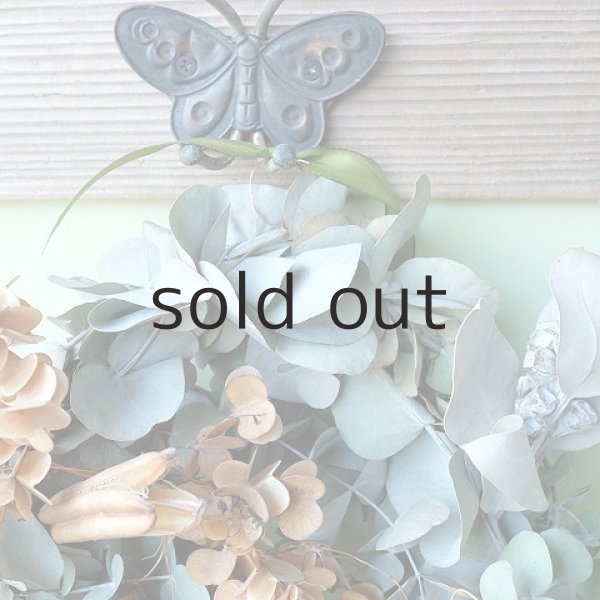 画像2: Dry plants for decor ユーカリリース(銀丸葉+テトラゴナシルバー+ドライアジサイ+ゴールドリーフ+ユリの実+蓮) (2)