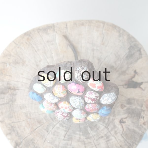 画像2: 蓮の花托オブジェ・リバティプリント  by GRAY and GREEN (2)