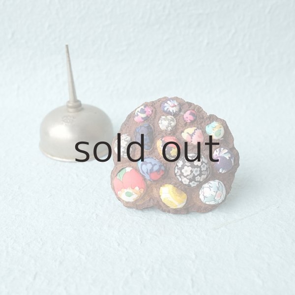 画像2: 蓮の花托オブジェ・リバティプリント  by GRAY and GREEN (2)