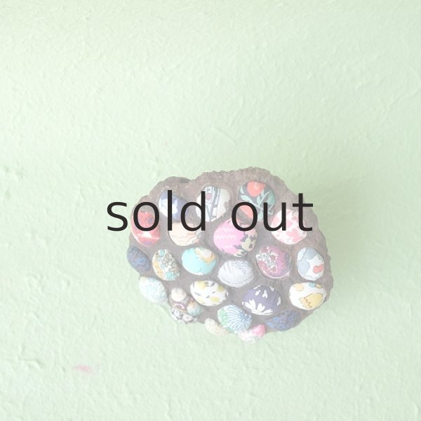 画像2: 蓮の花托オブジェ・リバティプリント  by GRAY and GREEN (2)