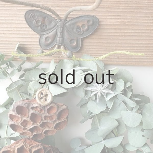 画像2: Dry plants for decor ユーカリリース（銀丸葉＋蓮の花托＋ユーカリの実） (2)