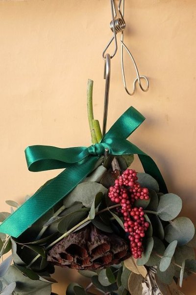 画像2: Dry plants for decor ユーカリクリスマスアレンジ用オブジェ（壁掛けタイプ） (2)