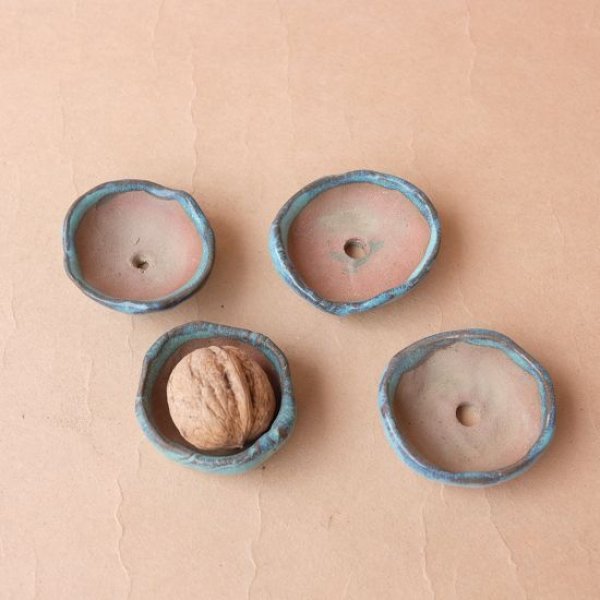 画像3: ハンドメイドミニ塗り鉢4個セット（USED） (3)